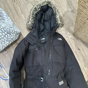 North face black parka M